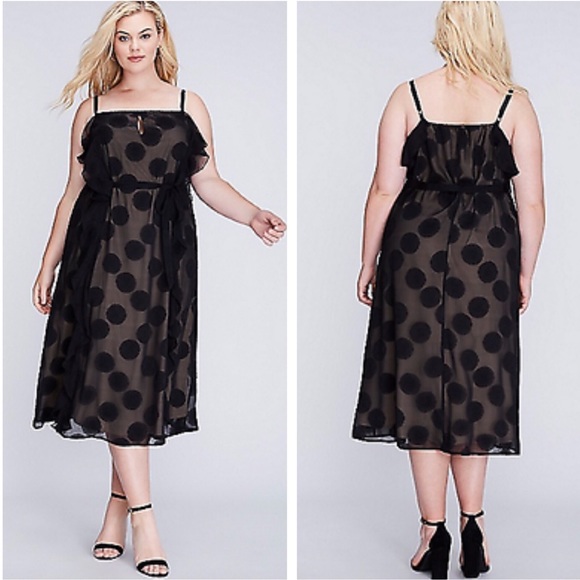 Lane Bryant Dresses & Skirts - Lane Bryant Black Ruffle Midi Dress Sz 22/24 ::Z25